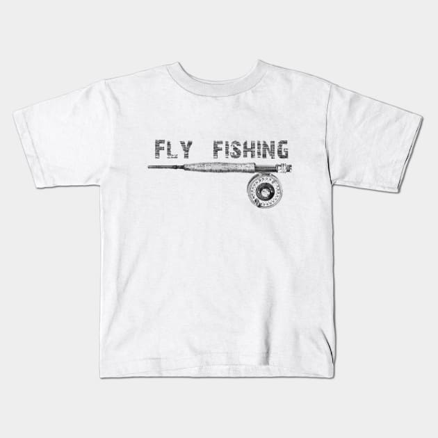 Fly fishing Kids T-Shirt by sibosssr